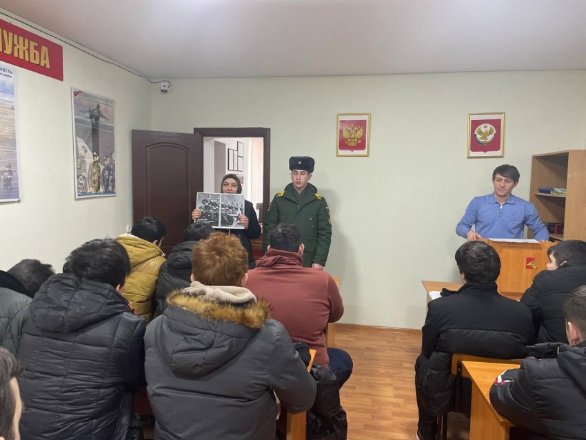 Встреча с курсантом Военно-космической академии в Хасавюртовском военкомате