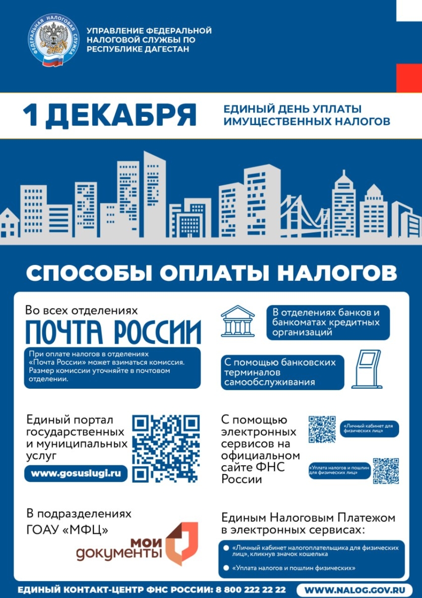 1 декабря истекает срок уплаты имущественных налогов